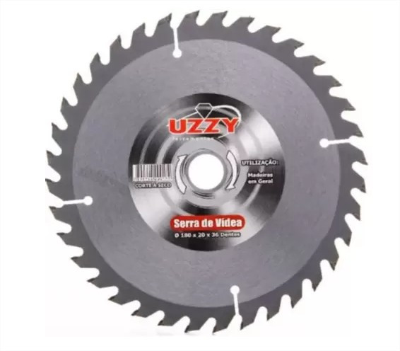 Cód. 495 - DISCO DE CORTE PARA MADEIRA 24 DENTES 180X20MM UN UZZY<br>
Cód. 496 - DISCO DE CORTE PARA MADEIRA 72 DENTES 110X20MM UN UZZY