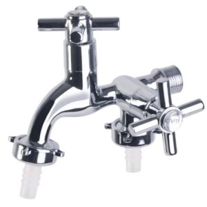 Cod. 1366 - TORNEIRA  MAQUINA DE LAVAR EM METAL CROMADA CRUZETA CIVITT