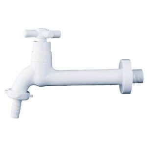 Cod. 1386 - TORNEIRA PIA ABS BRANCA (L) 18CM CRUZETA CIVITT