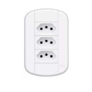 Cod. 7 - 3 TOMADAS PADRAO 2P+T 10A C/P BLANC UM <br>
Cod. 8 - 3 TOMADAS PADRAO 2P+T 20A C/P BLANC UM