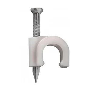 Cod. 755 - GRAMPO FIXAR P/ CB COAX 10MM BCO RIBEIRO PCT C/10 UN