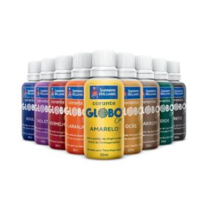Cód. 449 - CORANTE GLOBO 50ML AMARELO <br>
Cod. 450 - CORANTE GLOBO 50ML AZUL<br>
Cod. 451 - CORANTE GLOBO 50ML LARANJA<br>
Cod. 452 - CORANTE GLOBO 50ML MARROM<br>
Cod. 453 - CORANTE GLOBO 50ML OCRE<br>
Cod. 454 - CORANTE GLOBO 50ML PRETO<br>
Cod. 455 - CORANTE GLOBO 50ML VERDE<br>
Cod. 456 - CORANTE GLOBO 50ML VERMELHO<br>
Cod. 457 - CORANTE GLOBO 50ML VIOLETA