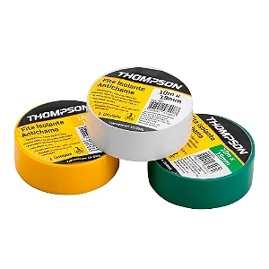Cod. 726 - FITA ISOLANTE 10M AMARELA THOMPSON UM<br>
Cod. 727 - FITA ISOLANTE 10M AZUL THOMPSON UN<br>
Cod. 728 - FITA ISOLANTE 10M BRANCA THOMPSON UN<br>
Cod. 729 - FITA ISOLANTE 10M VERDE THOMPSON UN<br>
Cod. 730 - FITA ISOLANTE 10M VERMELHA THOMPSON UN