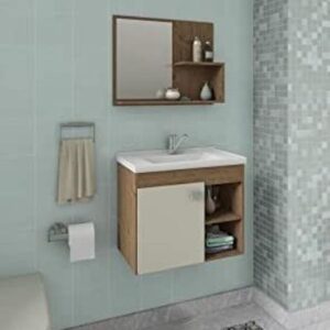 Cod. 110 - ARM LOTUS 55 CM C/ ESPELHEIRA - AMENDOA/BRANCO UN