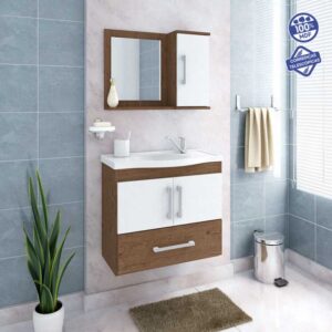 Cod. 106 - ARM ATENAS 65 CM C/ ESPELHE - AMENDOA/BRANCO UN