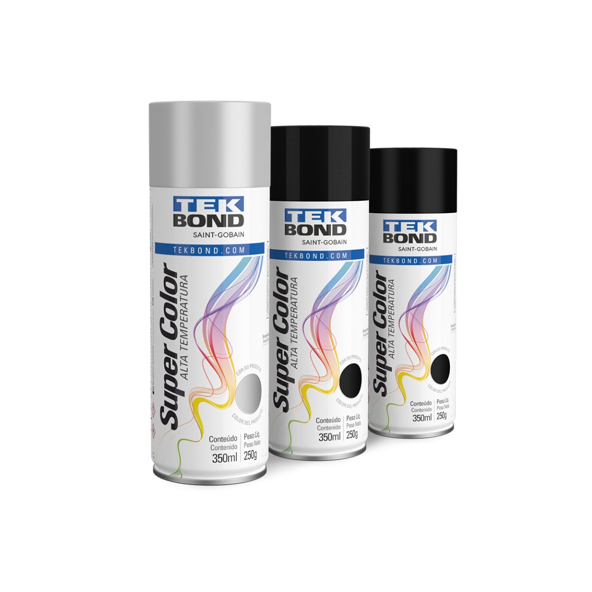 Cód. 1295 – TINTA SPRAY PRETO FOSCO ALTA TEMPERATURA 350ML / 250G UM