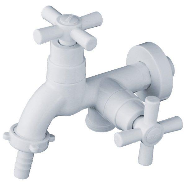 Cod. 1362 - TORNEIRA MAQUINA DE LAVAR ABS BRANCA (N) CRUZETA CIVITT